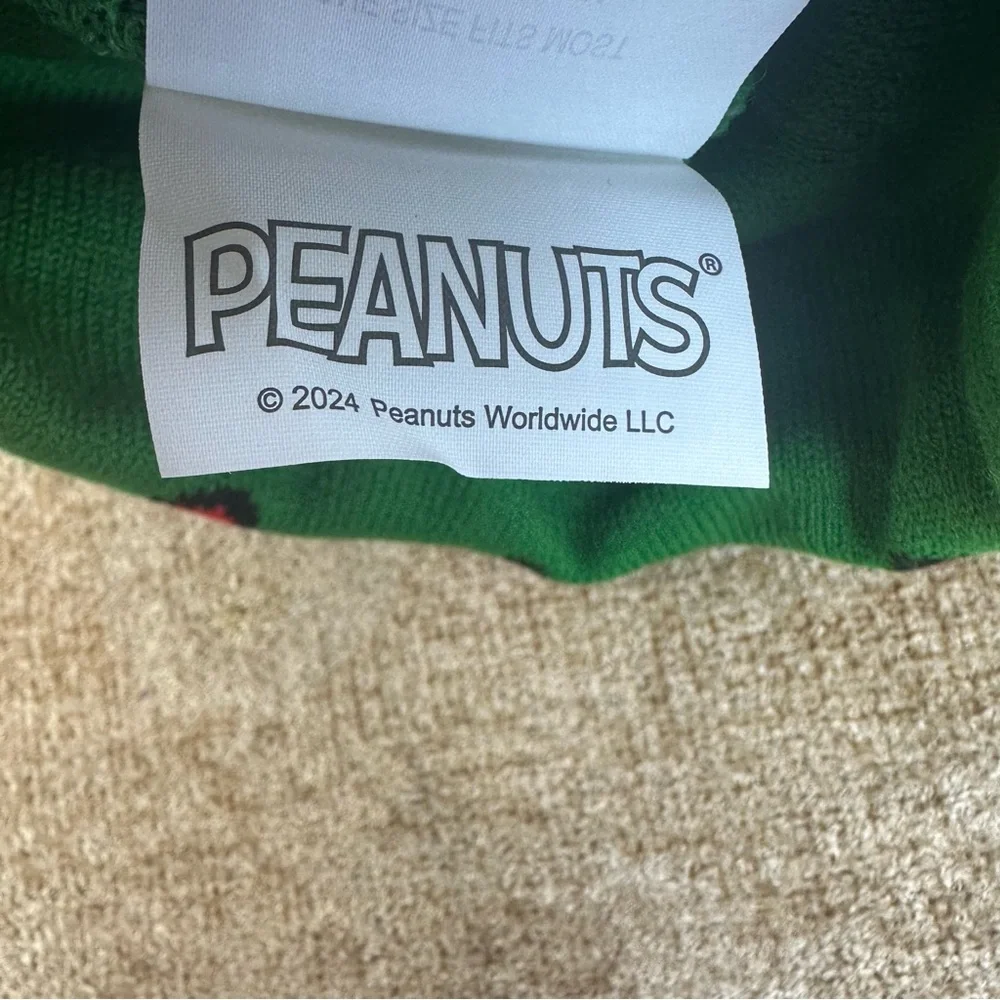 Peanuts Snoopy NWT Pom Beanie/Toboggan Hat Green/Red One Size Unisex